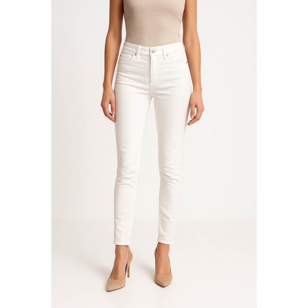 H&M Divided Womens White Skinny Jeans High Rise Size US 4
